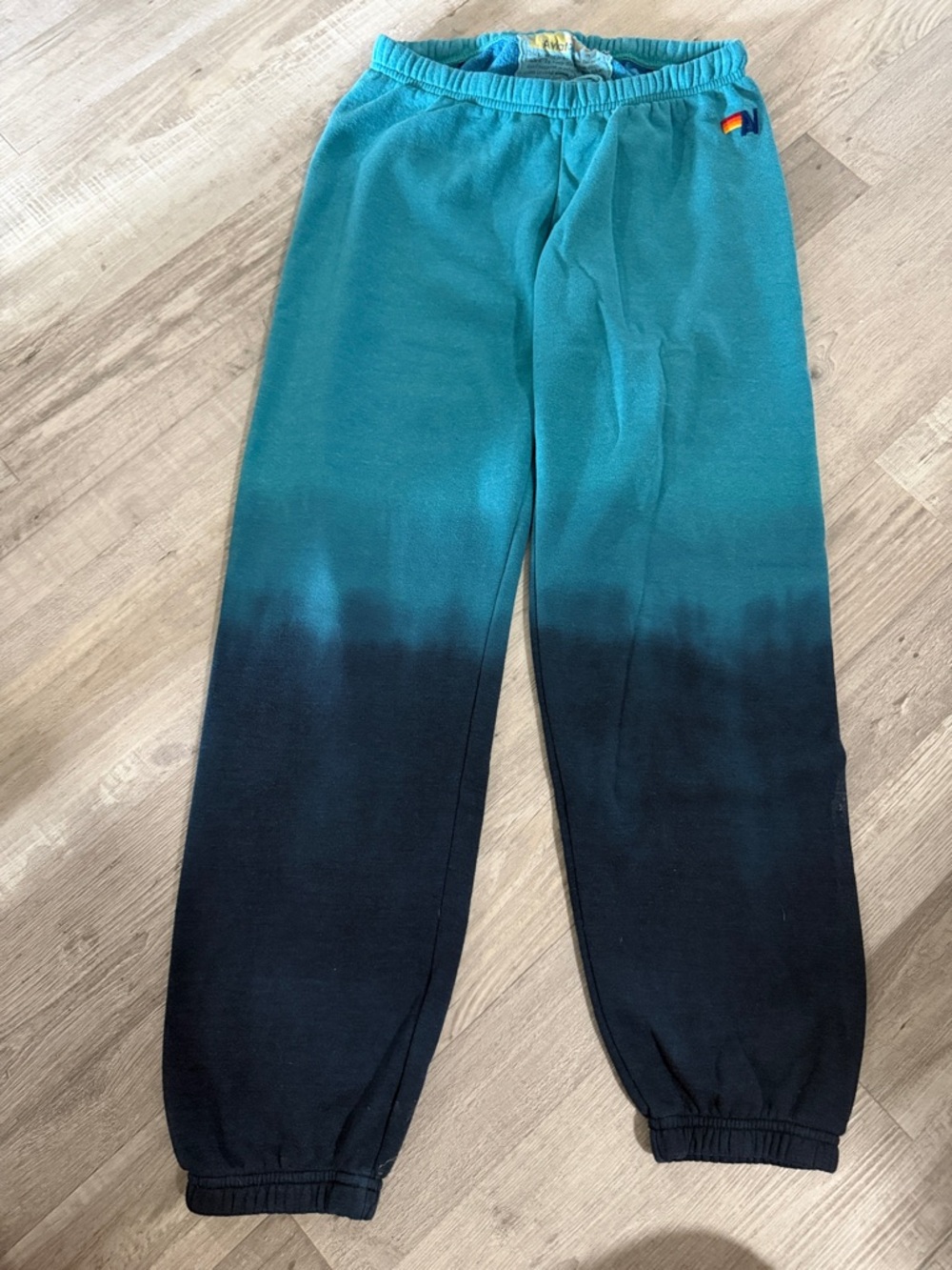 Aviator Nation Teal to Black Ombre Sweatpants
